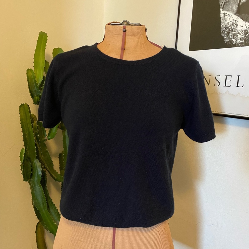Vintage Cashmere Blend Cropped Sweater Top | Soft Girl Minimalist Luxe